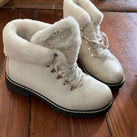 Oscar Sport Leather Ankle Combat Boots Neutrals - Picture 2 of 7